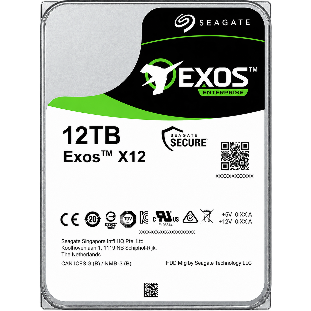 Seagate Exos X12 ST12000NM0007 – Disque dur Enterprise 12 To SATA 6 Gb/s 7200 tr/min