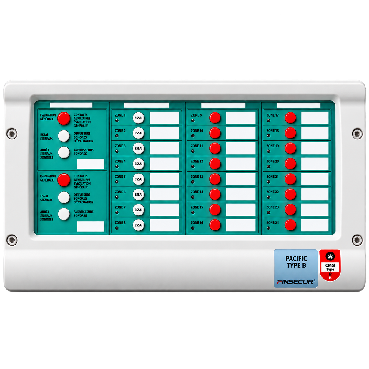 FINSECUR PACIFIC Type B – CMSI adressable 256 fonctions – Rack n°1