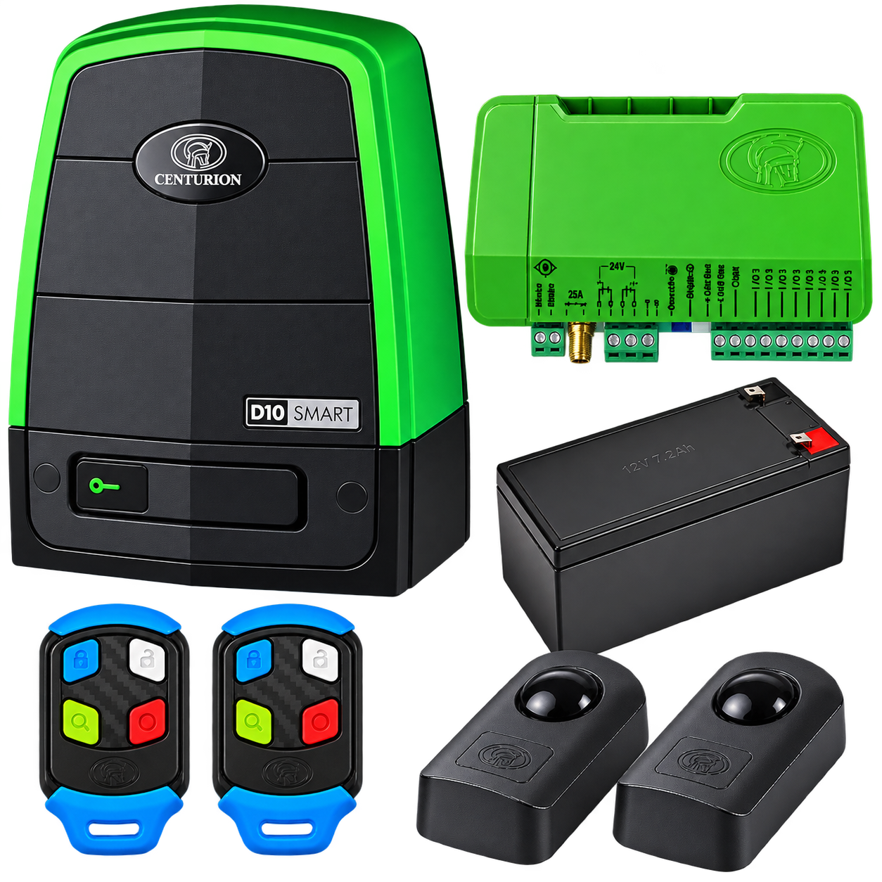 CENTURION D10 SMART – Motorisation intelligente 24 V DC pour portail coulissant jusqu'à 1 000 kg avec configuration Bluetooth