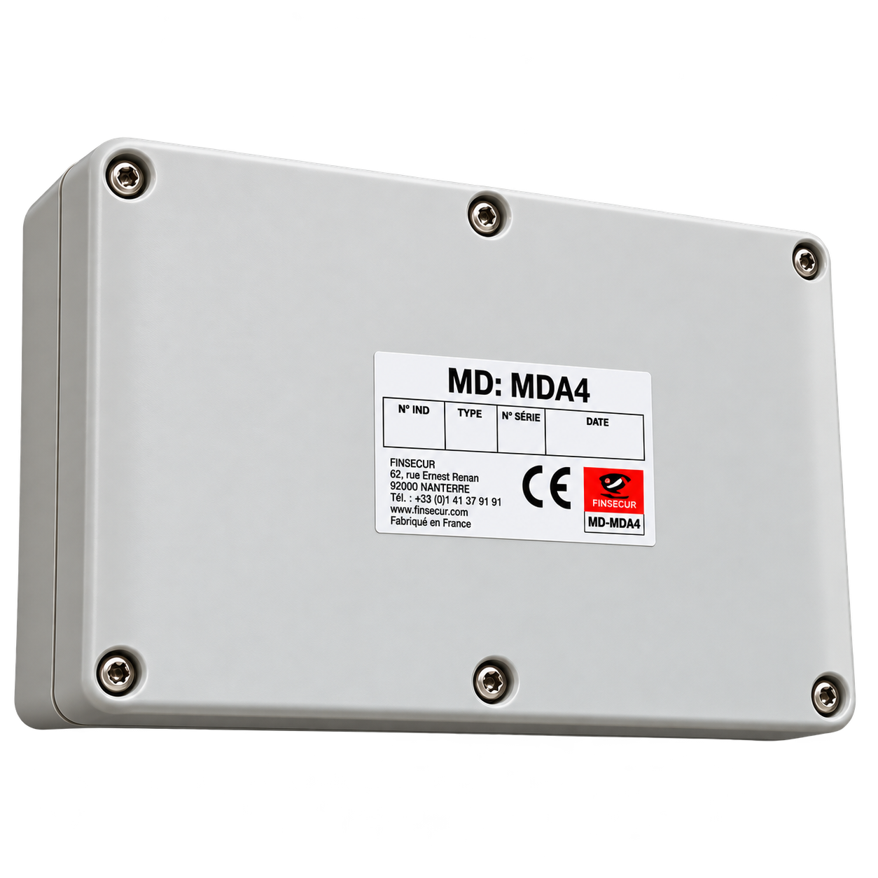 Module déporté adressable FINSECUR MDA4 – 4 entrées/sorties – 24/48 V – 1 A par voie – Réf. ACC0059-FIN01